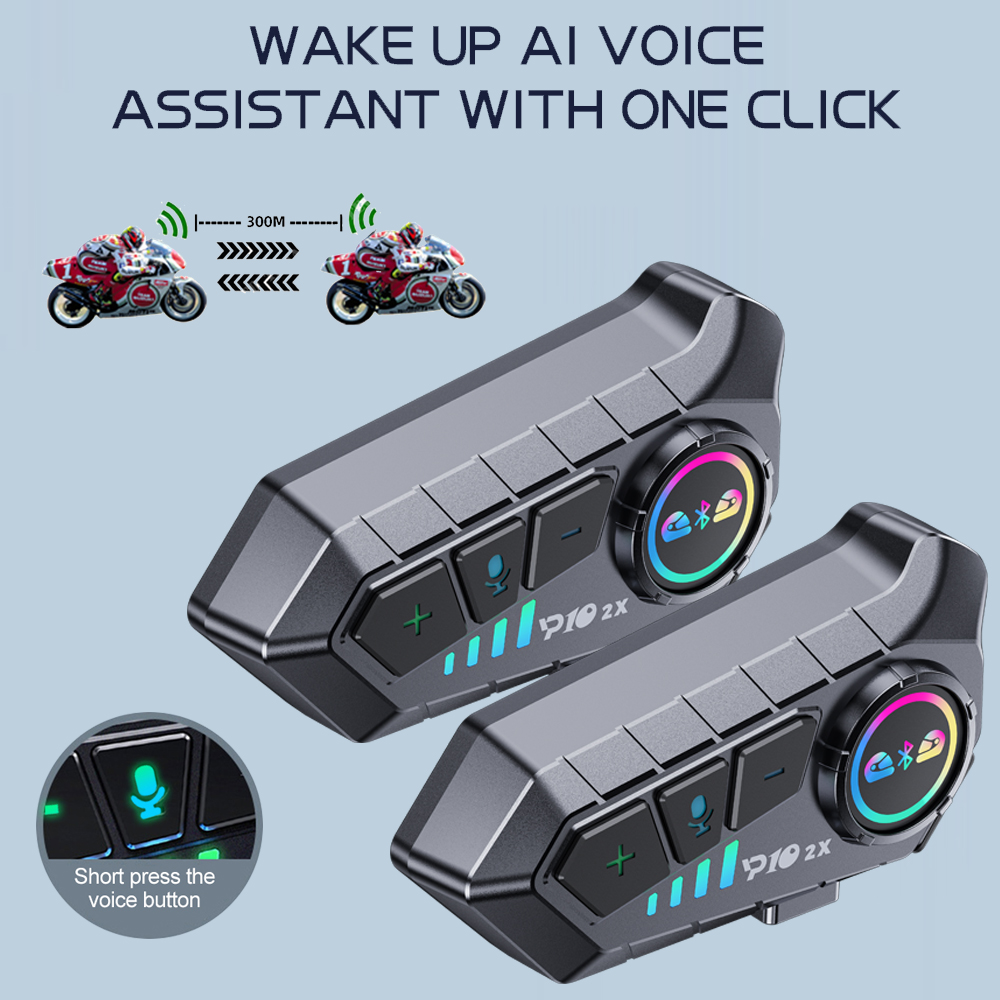 Full Face Motorcycle Helmet With Bluetooth - Y10 2x دراجة نارية إنترفون سماعة