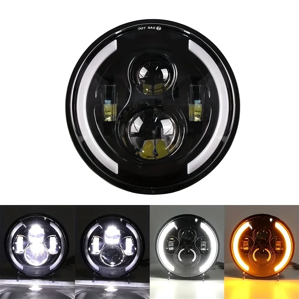 مصباح أمامي LED بتصميم عين الم - مراجعة Universal Motorcycle Led Headlight Projector وسعره